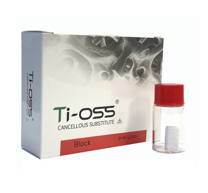 Ti-oss® Block Кістково-замінний матеріал (ксенотрансплантат), блок  8*8*12 мм, 8*8*25 мм.